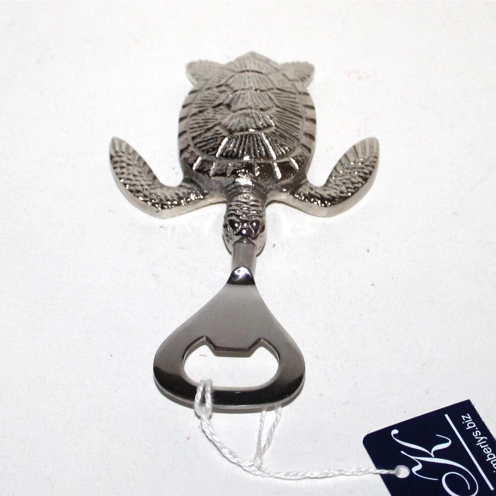 Two’s Company Sea Turtle Bottle Opener NEW aluminum stainless steel coast decor